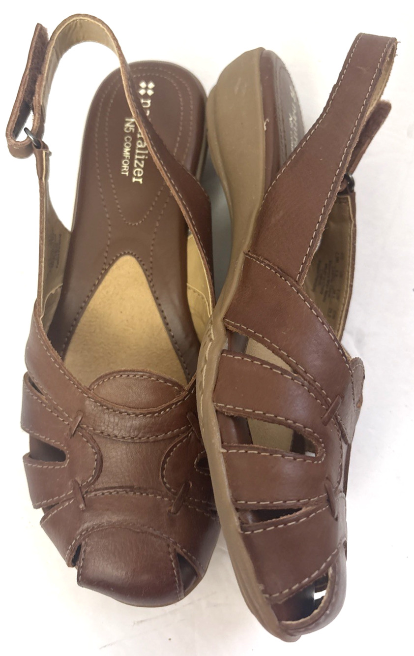 Naturalized Cyrus Cognac Leather Sandals Women Size 7.5M
